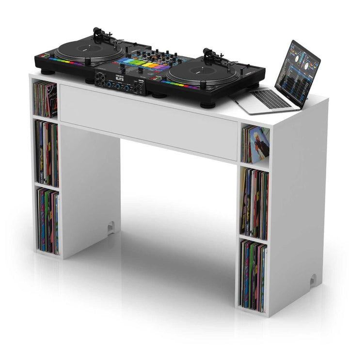 Glorious Modular Mix Station DJ Table w/ Record Storage - White