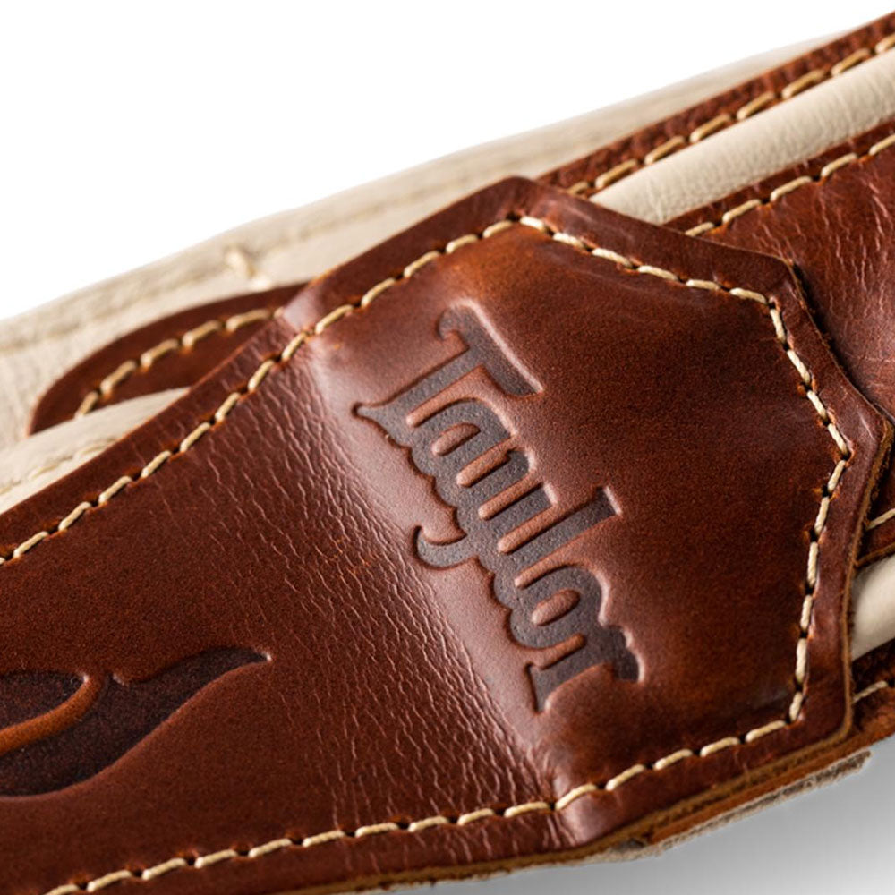 Taylor Element 2.5" Leather Guitar Strap - Brown/Cream