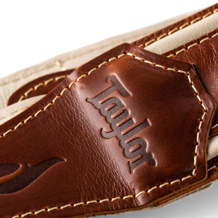 Taylor Element 2.5" Leather Guitar Strap - Brown/Cream