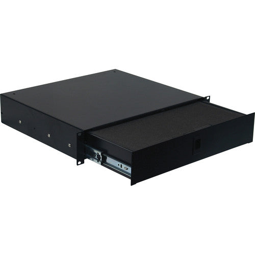 Gator GRW-DRWDF2 2U lockable Drawer, 14.2'' Deep w/ diced foam