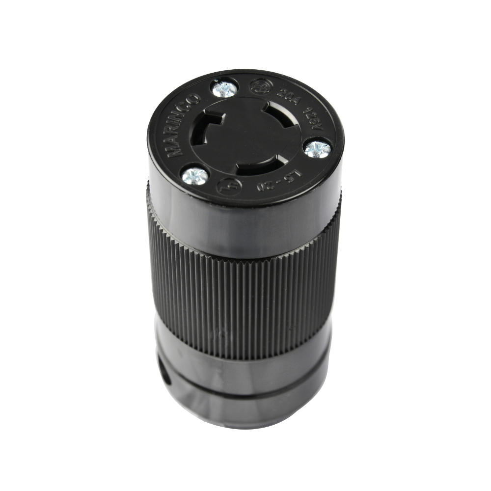 Marinco 205CBL 20amp Female Inline Twist Locking Plug (Black)