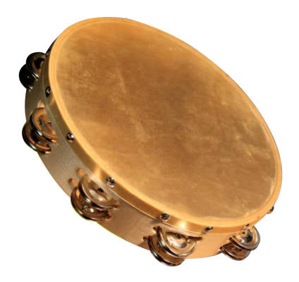 Granite Percussion 10-inch Wood Frame Tambourine with Synthetic Head
