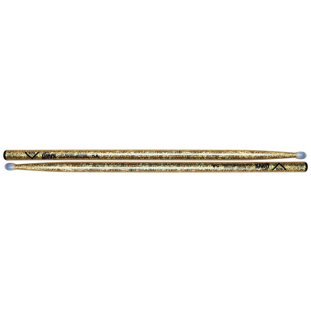 Vater VCG5AN - Color Wrap 5A Gold Sparkle Nylon Tip Drumsticks