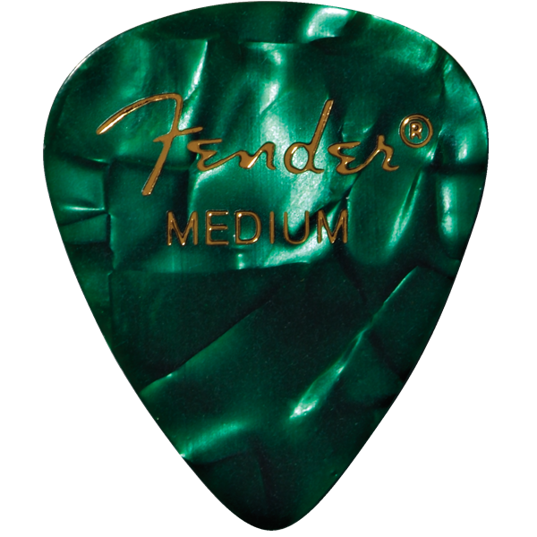 Fender 351 Shape Premium Picks -12 Count Pack - Green Moto
