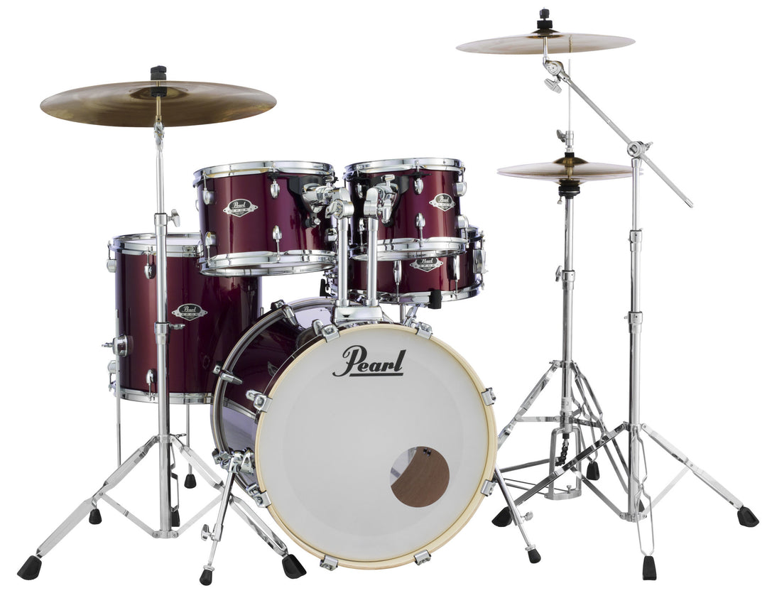 Pearl Export Exx 5-piece Drumkit & Hardware in Burgundy W/ Zildjian Cymbal Pack No Throne - Exx725fzpc760