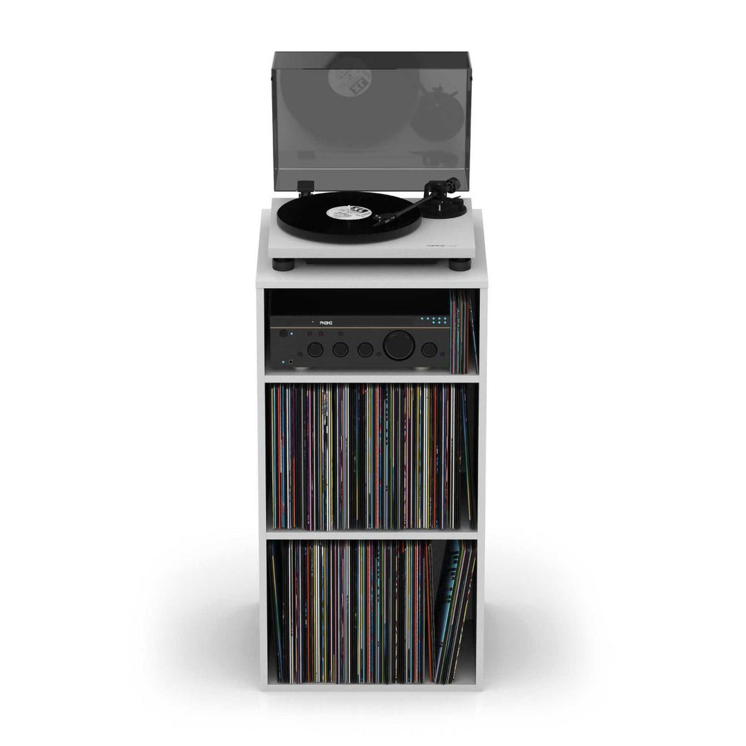 Glorious Modular Mix Rack HiFi Monitoring Station w/ Vinyl Storage - White