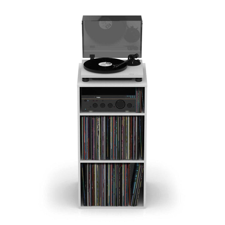 Glorious Modular Mix Rack HiFi Monitoring Station w/ Vinyl Storage - White