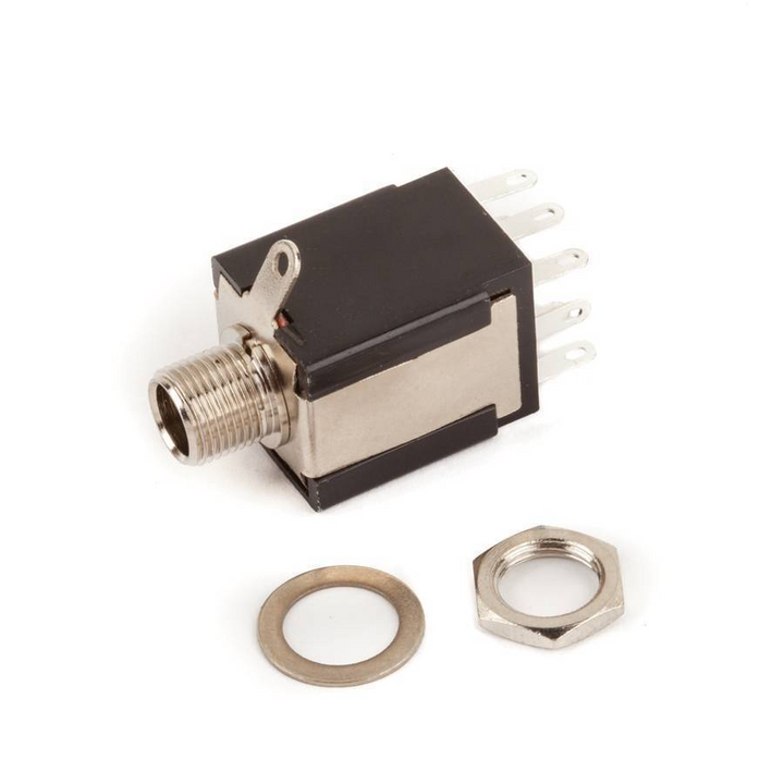 Fender 1/4” Jack Fishman Switch w/ Battery Switching Pin and Mounting Hardware