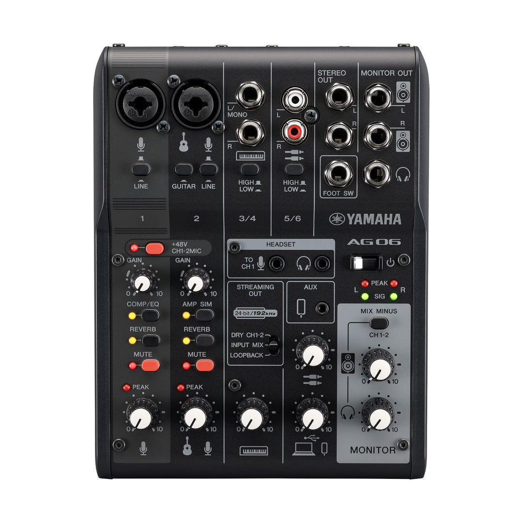 Yamaha AG06MK2 B 6-Channel Mixer USB Interface - Black