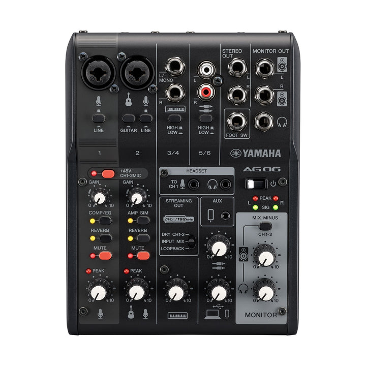 Yamaha AG06MK2 B 6-Channel Mixer USB Interface - Black