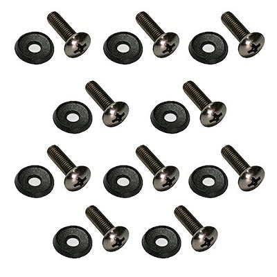Gator GA-20 Package of 10 black 10-32 rack screws and washers for threaded steel rail racks.