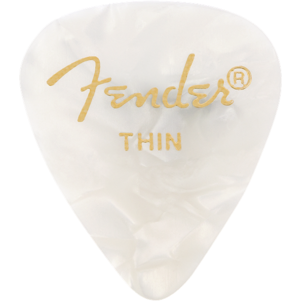 Fender 351 Shape Premium Picks -12 Count Pack - White Moto