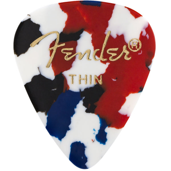 Fender Guitar Pick 351 Shape Classic Celluloid 1 Gross - Confetti - Thin, 144-Count
