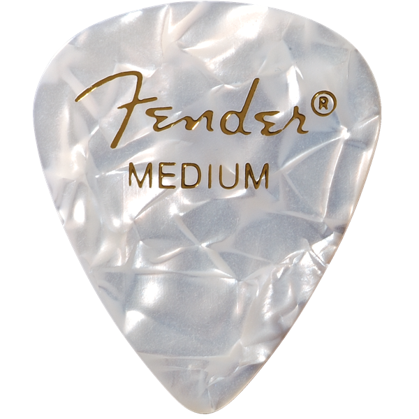 Fender 351 Shape Premium Picks -12 Count Pack - White Moto
