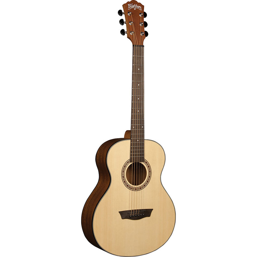 Washburn AGM5K-A Apprentice Mini Grand Auditorium w/Bag,Natural Matt Spruce Top, Mahogany Backs & Sides