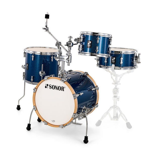 Sonor AQX Jungle Set 4-Piece Drum Kit with Cymbal / Tom Holder - Blue Ocean Sparkle