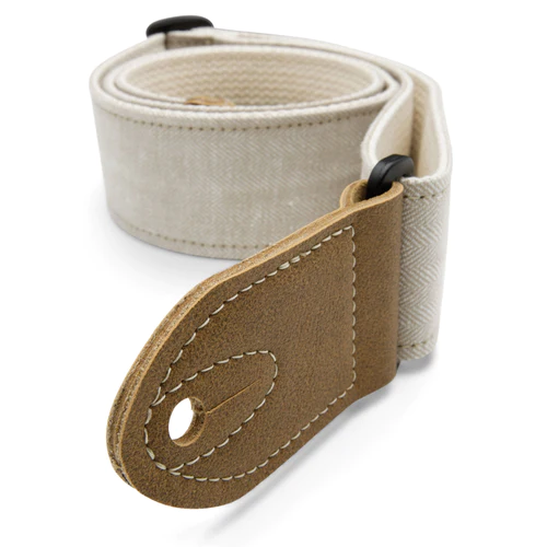 Taylor Vegan Guitar Strap Herringbone Hemp Cotton - White