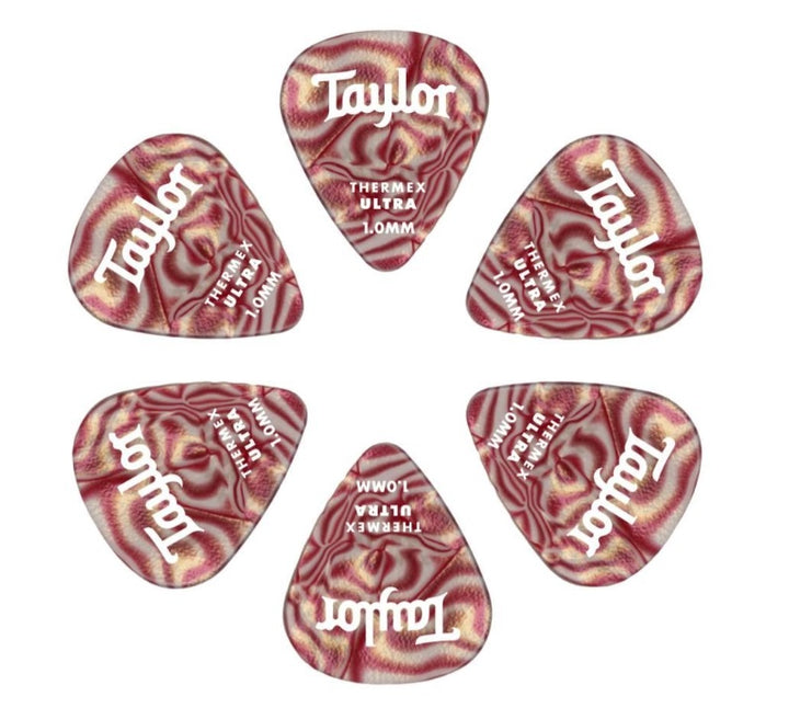 Taylor Picks,Thermex,351-1.25mm Ruby Swirl Ultra,6-pc