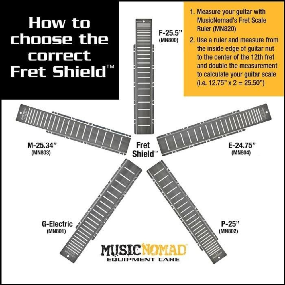 MusicNomad FRET-SHIELD-F-255 Fretboard Protector Guard for F-25.5in Fret Scale