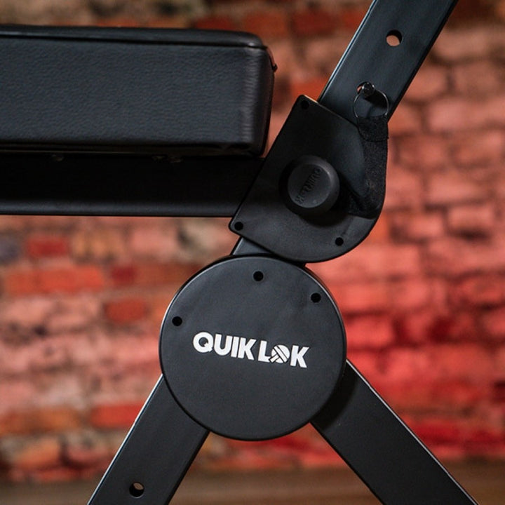 Quiklok Adjustable Musicians Stool with Back and Footrest (Black)