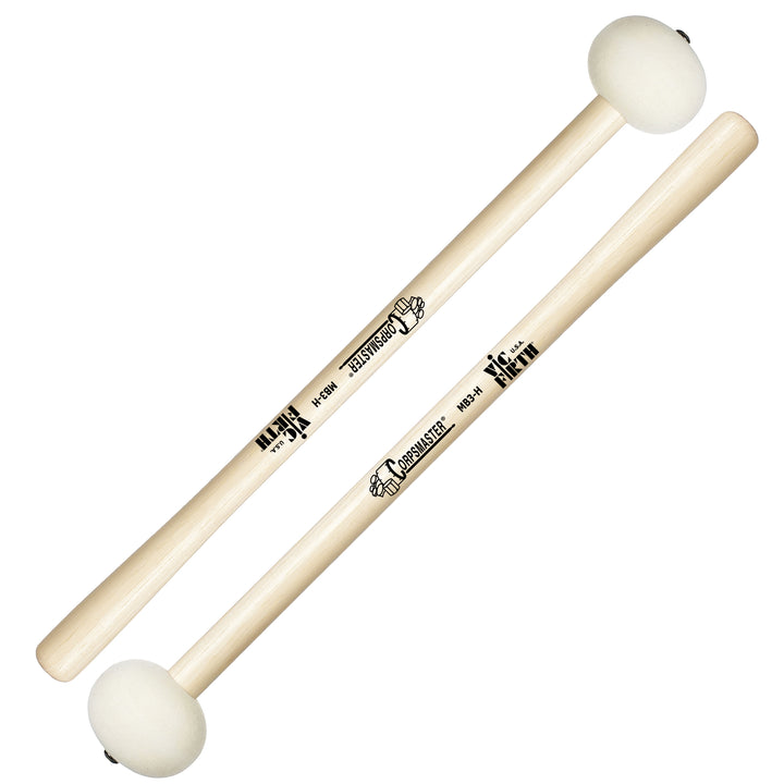 Vic Firth MB3H Corpmaster Large Hard Felt Marching Bass Drum Mallets