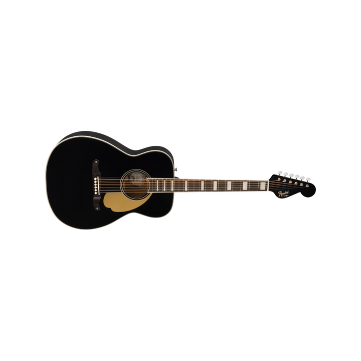 Fender California Series Malibu Vintage Ovangkol Fingerboard Gold Pickguard - Black