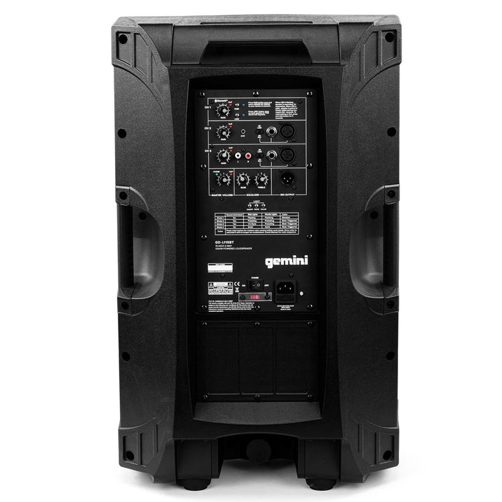 Gemini GD-L115BT Powered Speaker w/ Bluetooth Playback and LED Light - 15”