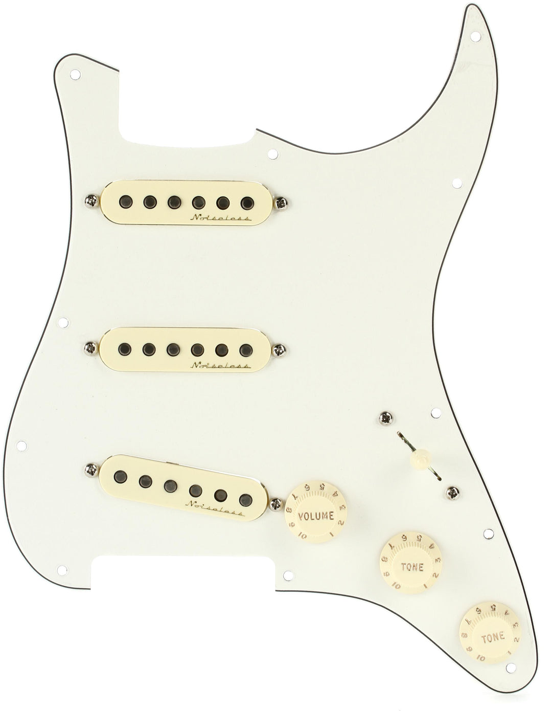 Fender Pre-wired Strat Pickguard Vintage Noiseless Sss - White