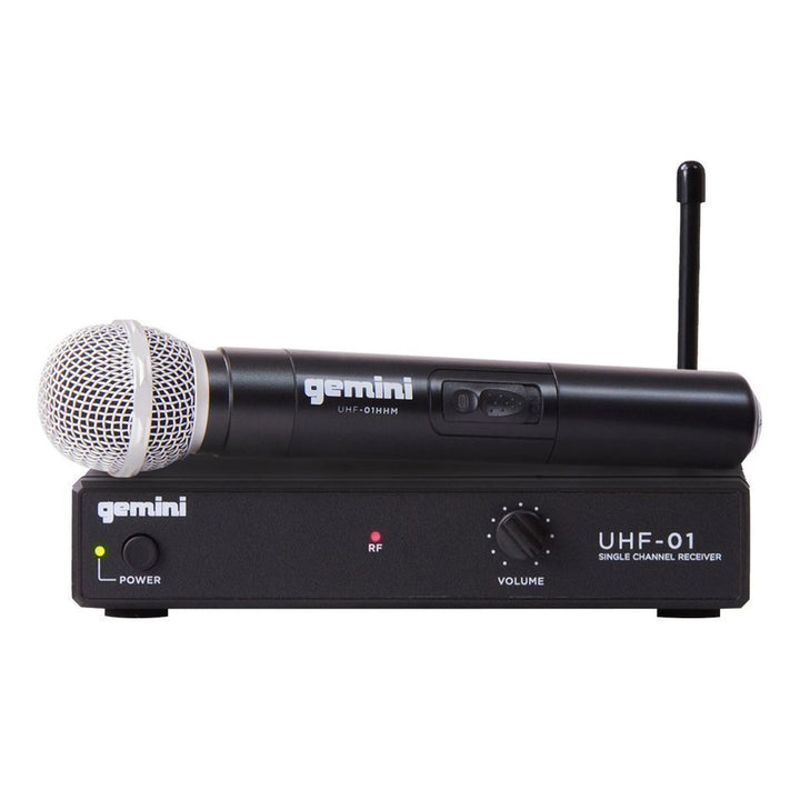 Gemini UHF-01M Single-Channel UHF Wireless Microphone System - Handheld Vocal (F1 517.6)