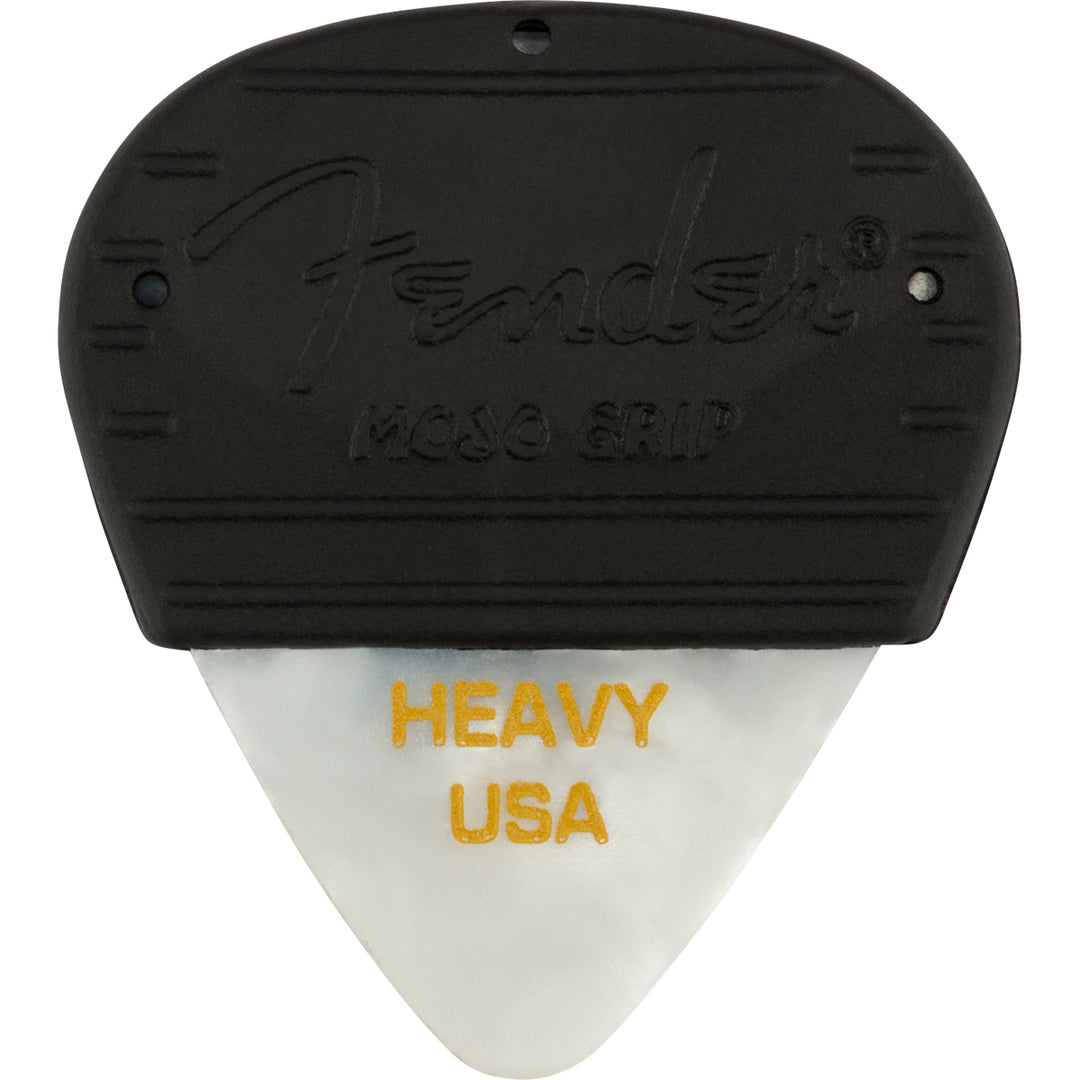 Fender Guitar Picks Mojo Grip Picks w/ Celluloid Pick (3-Pack) Heavy - White Moto