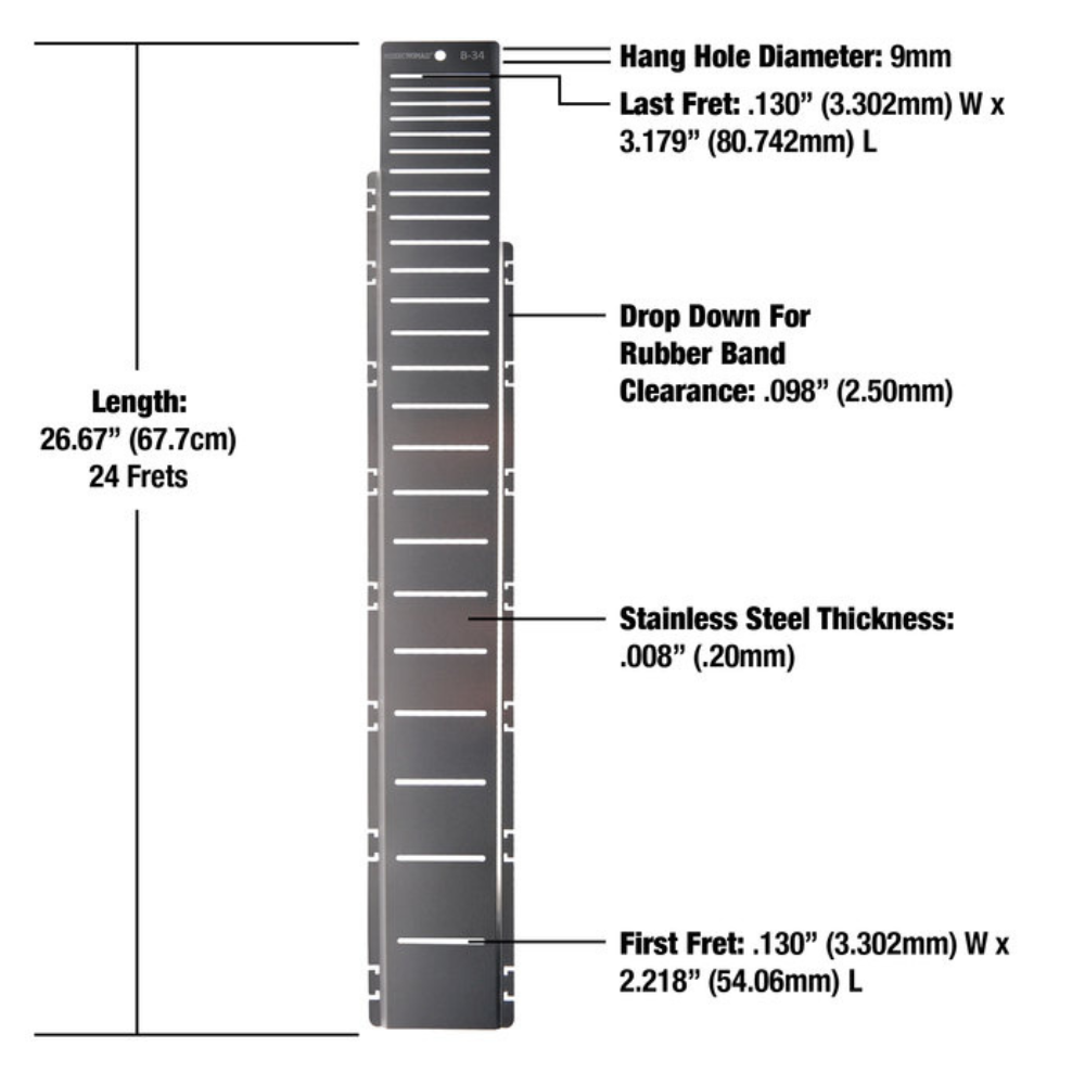 MusicNomad FRET-SHIELD-B-34 Fretboard Protector Guard for B-34in Bass Fret Scale