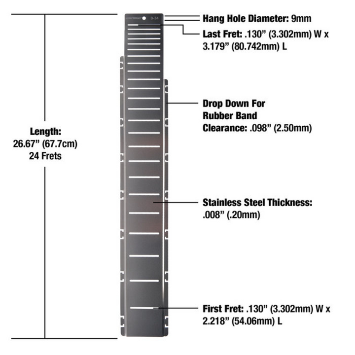 MusicNomad FRET-SHIELD-B-34 Fretboard Protector Guard for B-34in Bass Fret Scale