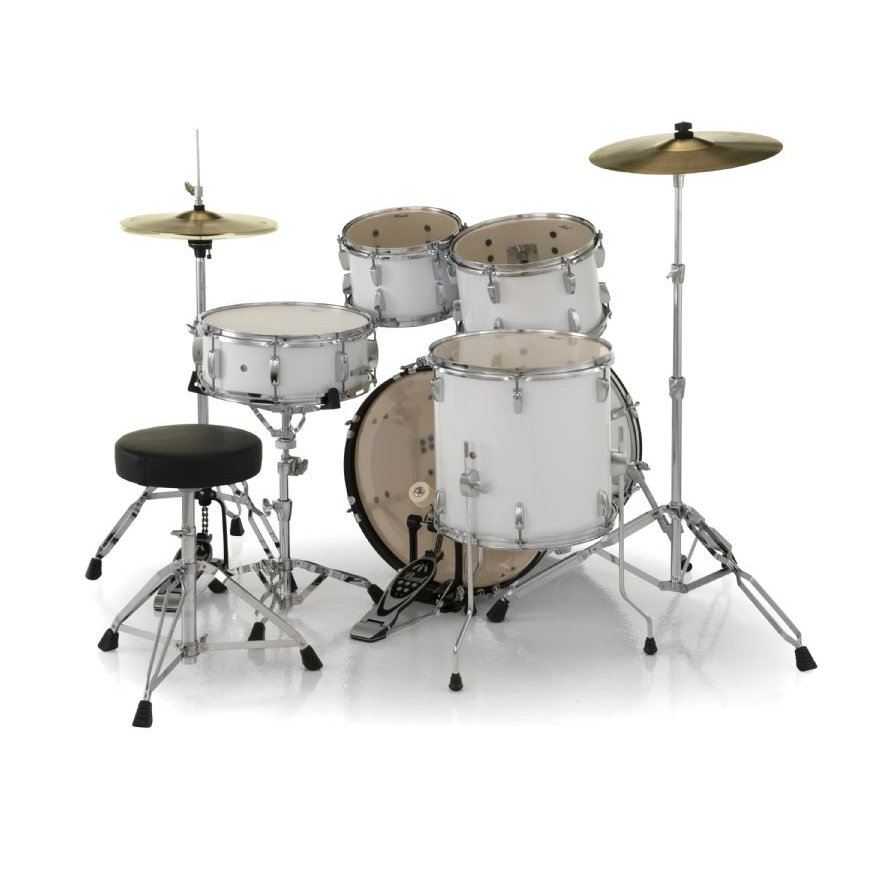 Pearl RS525SCC RoadShow Series 5-Piece Kit W/ Hardware & Cymbals #33 Pure White