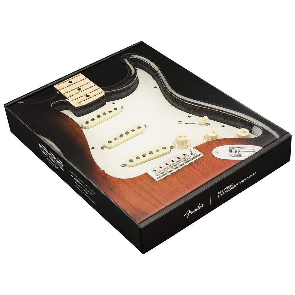 Fender Pre-Wired Strat Pickguard, Texas Special SSS - White