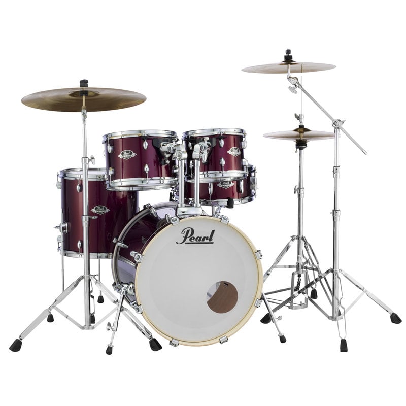 Pearl Export Exx 5-piece Drumkit & Hardware in Burgundy W/ Zildjian Cymbal Pack No Throne - Exx785zpc760