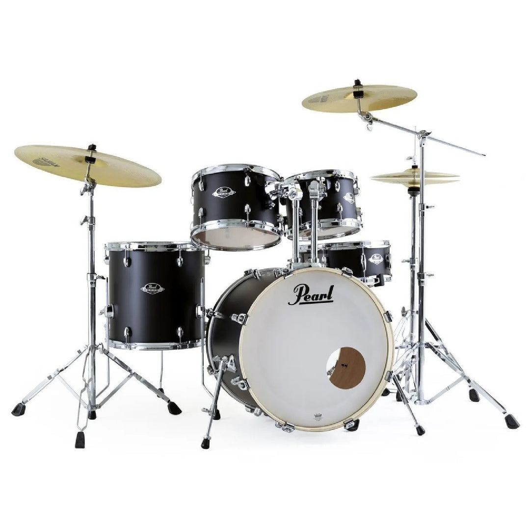 Pearl Export Exx 5-piece Drumkit & Hardware in Satin Shadow Black W/ Zildjian Cymbal Pack No Throne - Exx785zpc761