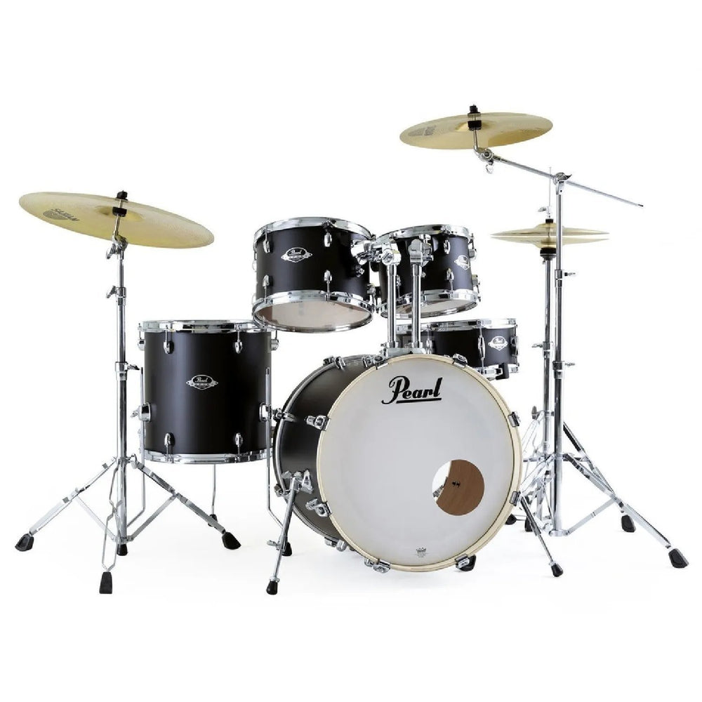 Pearl Export Exx 5-piece Drumkit & Hardware in Satin Shadow Black W/ Zildjian Cymbal Pack & Throne - Exx705nzpc761-t1