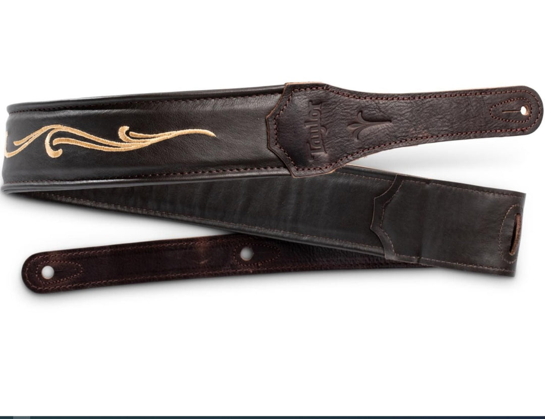 Taylor Spring Vine Strap,Choc Brn Embroided,2.5"