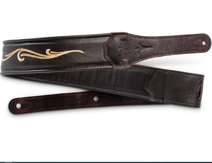 Taylor Spring Vine Strap,Choc Brn Embroided,2.5"