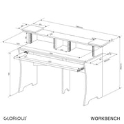 Glorious Workbench Studio Workstation Desk - White