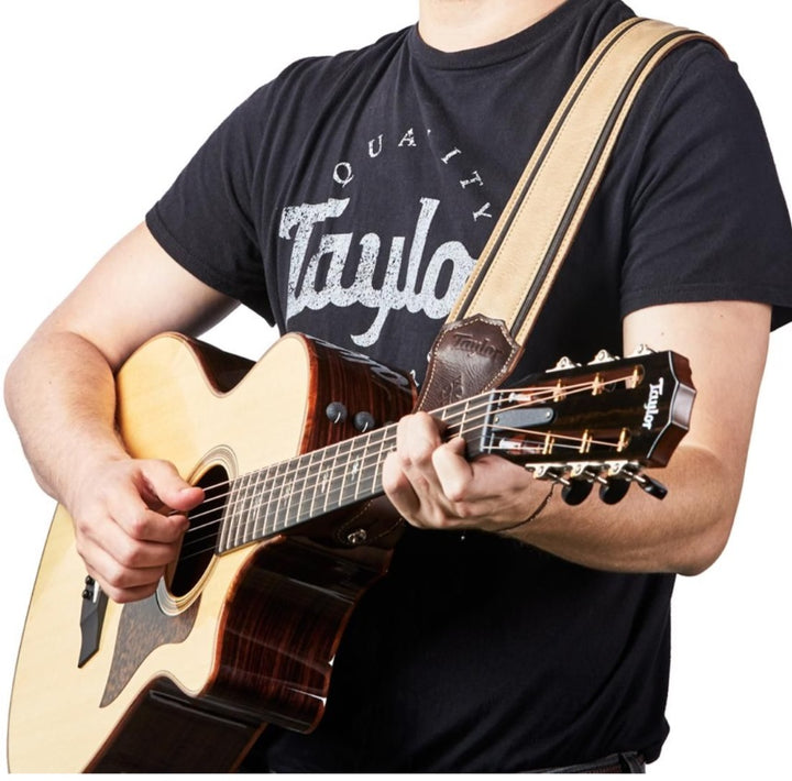 Taylor Reflections Strap,Spruce/Ebony Lthr,2.5"