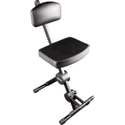 Quiklok Adjustable Musicians Stool with Back and Footrest (Black)