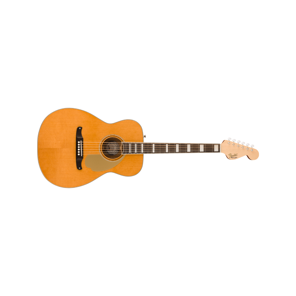 Fender California Series Malibu Vintage Ovangkol Fingerboard Gold Pickguard  - Aged Natural