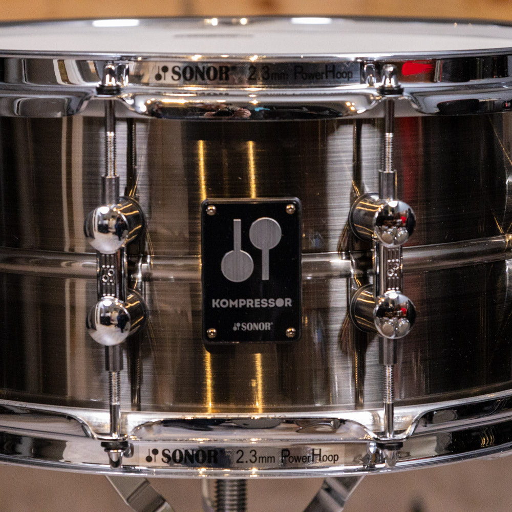 Sonor Kompressor Snare Drum 14x6 Inch, Brass, Black Nickel Plated
