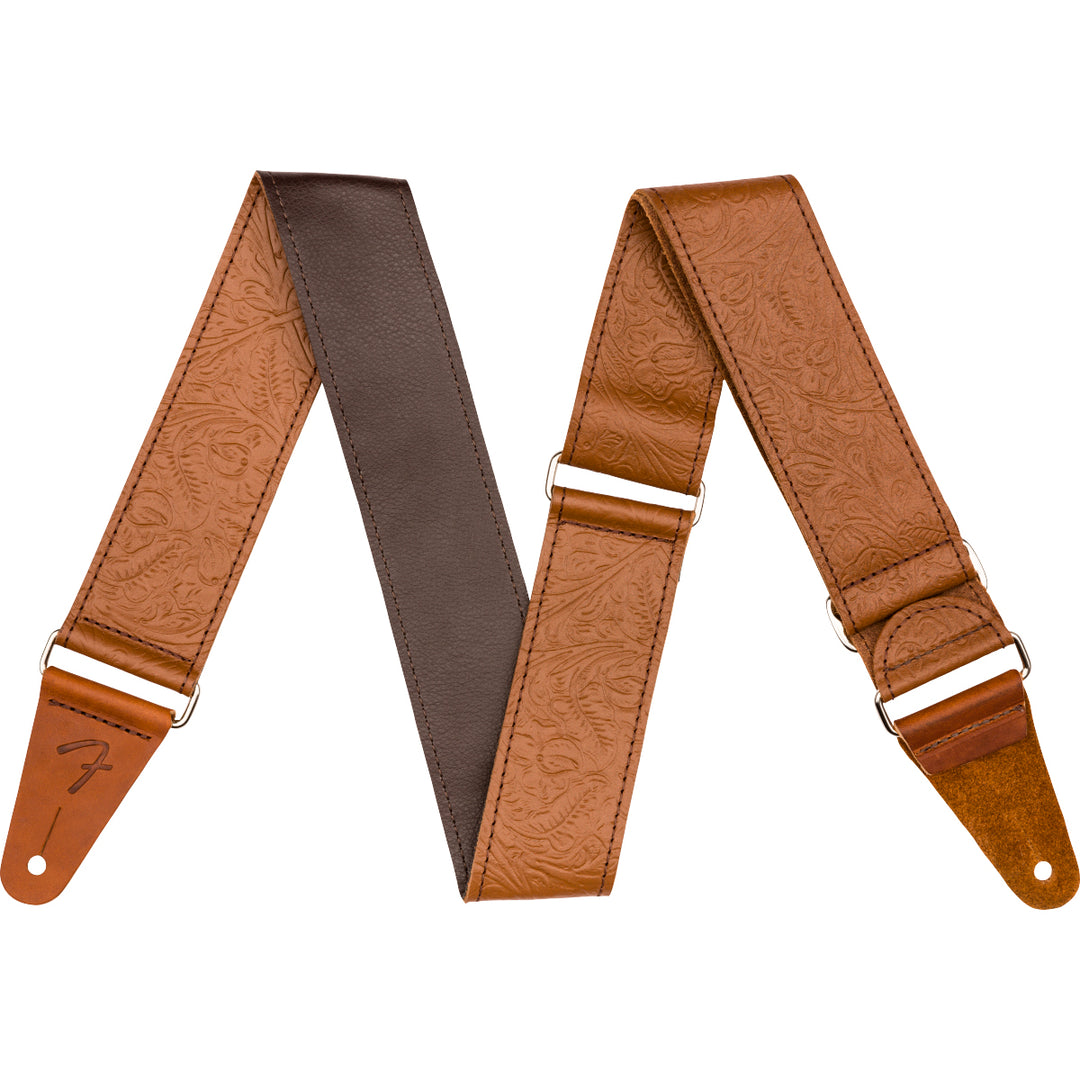 Fender Tooled Leather 2” Guitar Strap - Brown