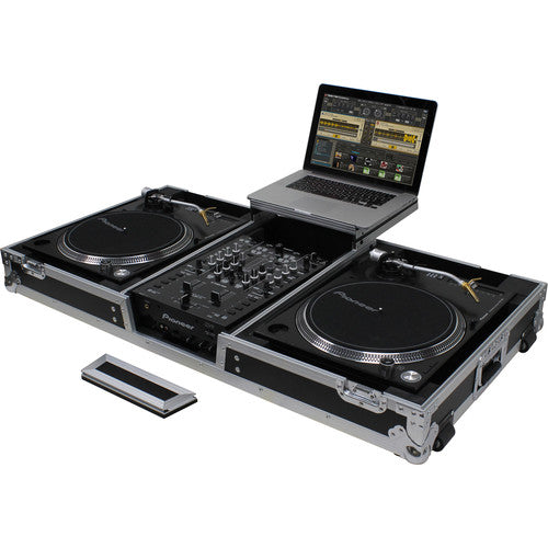 Odyssey FZGSLBM10WR Flight Zone Universal Turntable DJ Coffin w/ Wheels & Glide Shelf