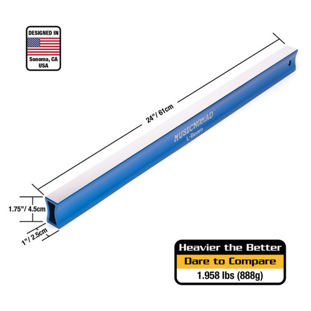 MusicNomad FRET-LEVELER-L-BEAM-24 Fret Leveling Beam (24in) for Bass Guitars