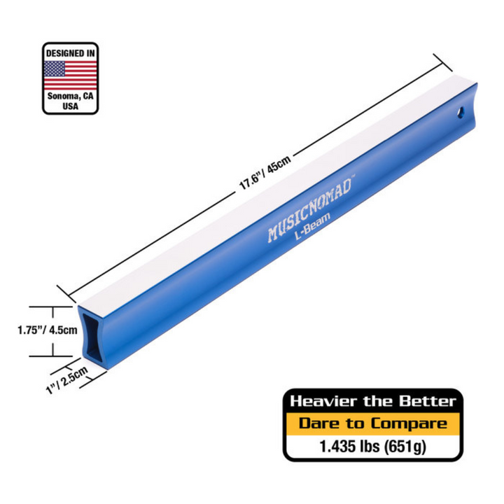 MusicNomad FRET-LEVELER-L-BEAM-17-6 Fret Leveling Beam (17.6in) for Acoustic/Electric Guitars