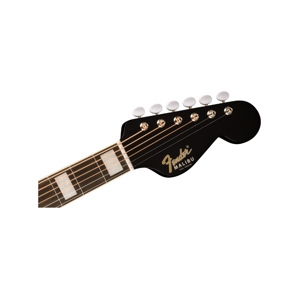 Fender California Series Malibu Vintage Ovangkol Fingerboard Gold Pickguard - Black