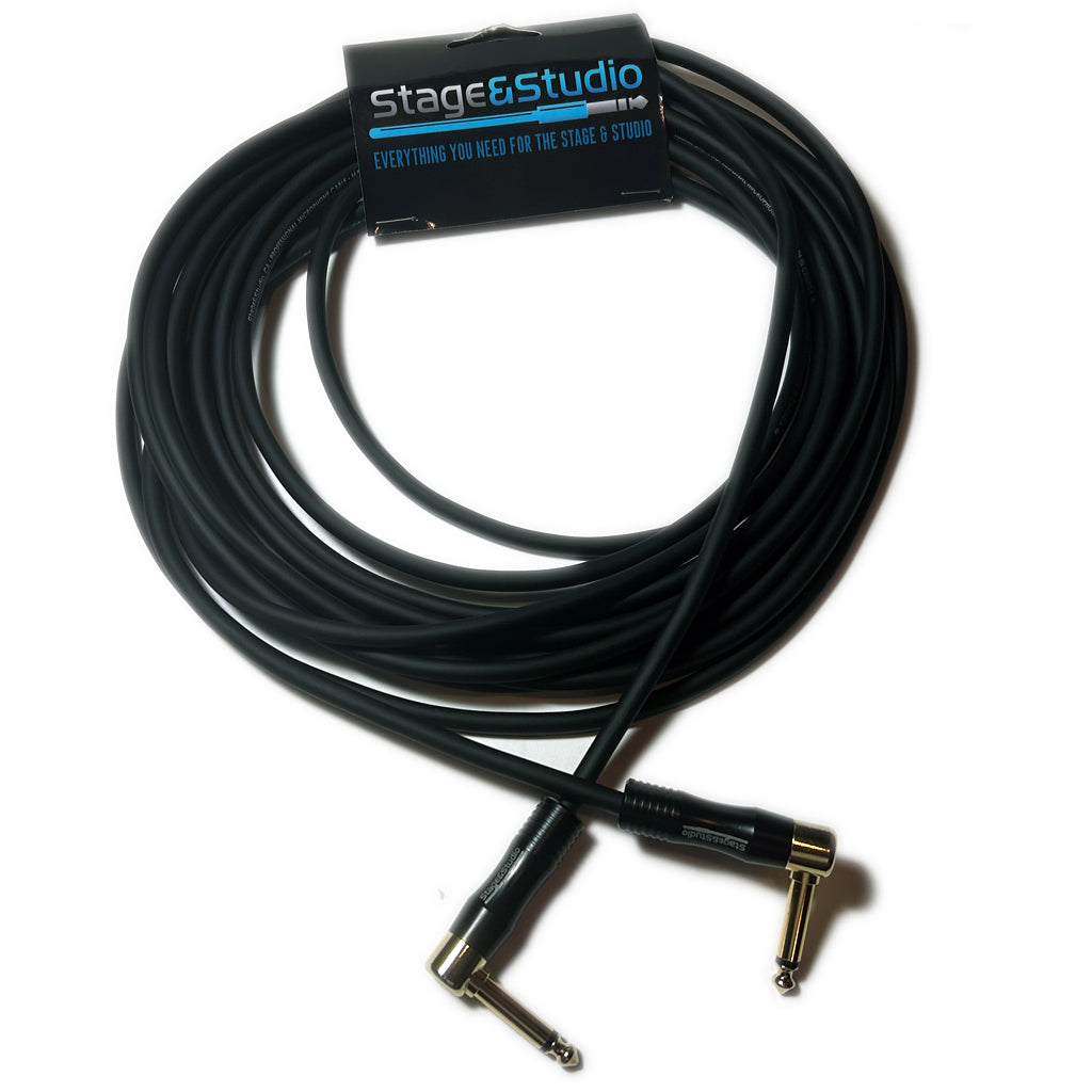 Stage & Studio TS Male-to-Male Dual Right Angle Instrument Patch Cable 15-Foot